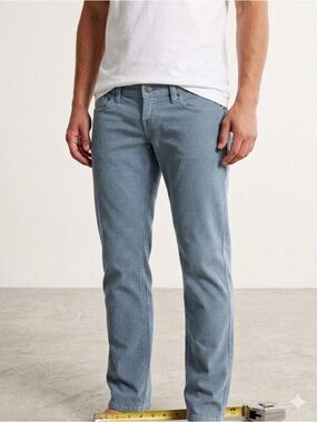 Vtg Abercrombie & Fitch Slate Blue Corduroy Pants 34L Made in USA 90s